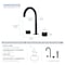 Kibi Circular X 8 Bathroom Sink Widespread Faucet with Drain Assembly KBF1026MB - alternate 10